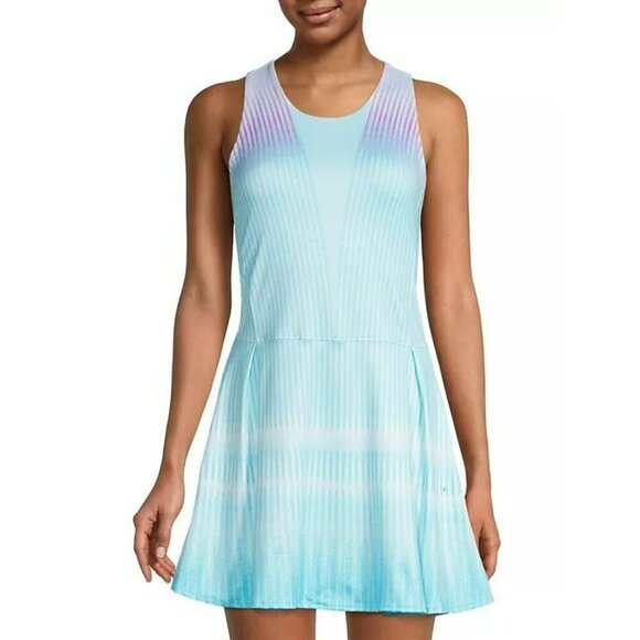 K-Swiss Stamina Tennis Dress XS Blue Multi Built-In Bra NWT - Picture 1 of 15